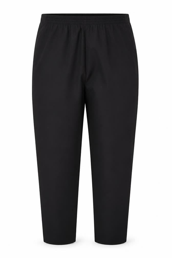 Front view of Preworn women’s black trousers, size UK 20, 26-inch leg