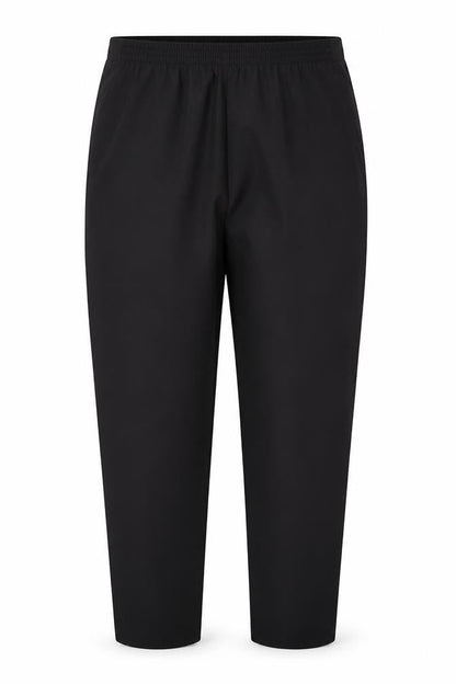 Front view of Preworn women’s black trousers, size UK 20, 26-inch leg
