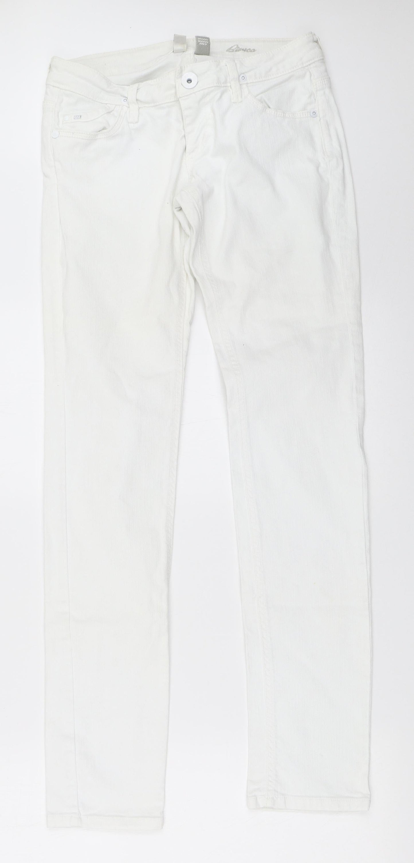 Womens UK Size 36 MNG Regular Fit Skinny White Jeans