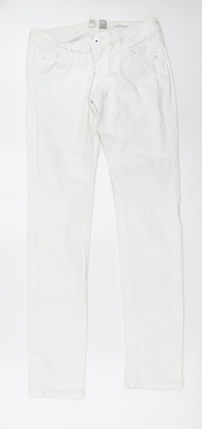 Womens UK Size 36 MNG Regular Fit Skinny White Jeans