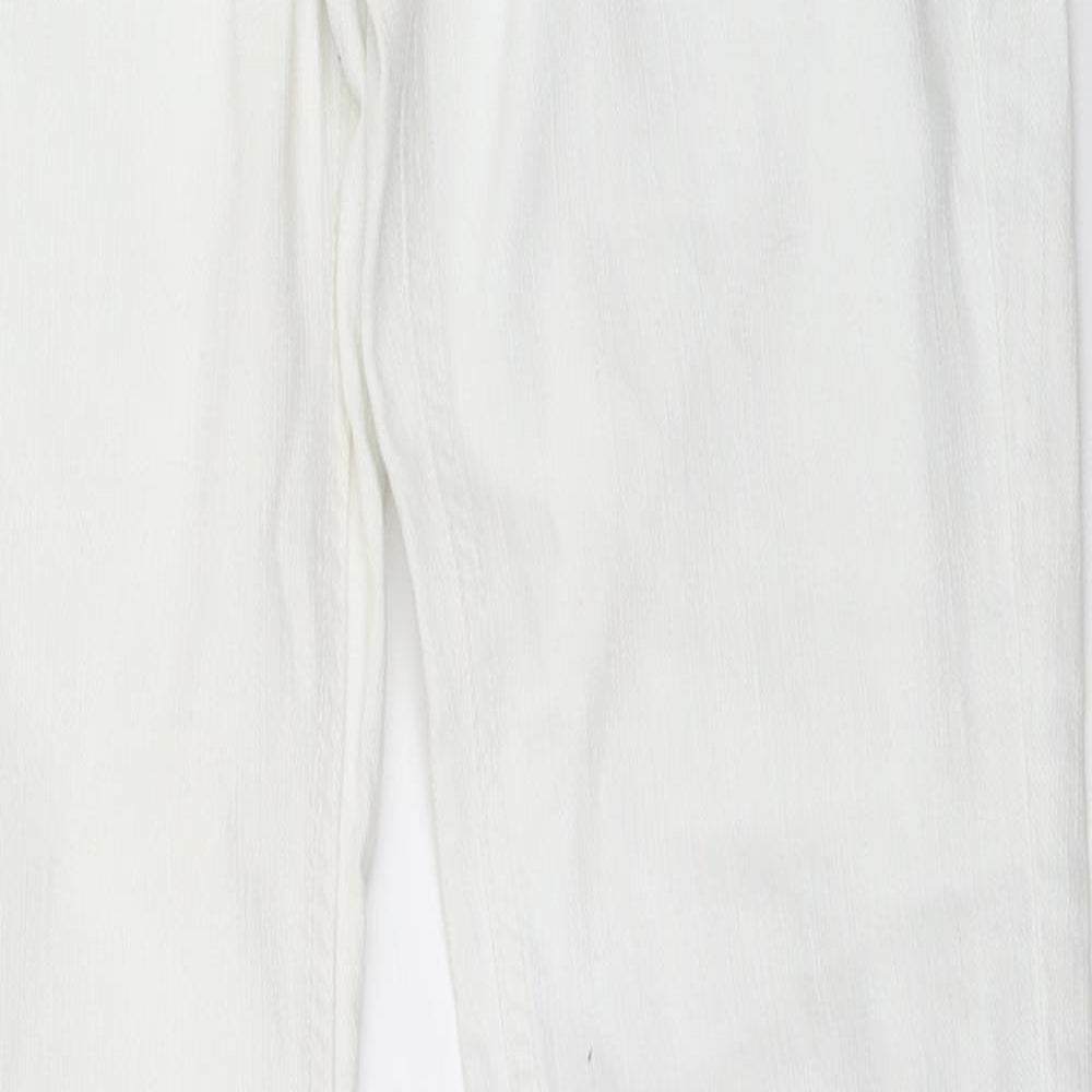 Womens UK Size 36 MNG Regular Fit Skinny White Jeans