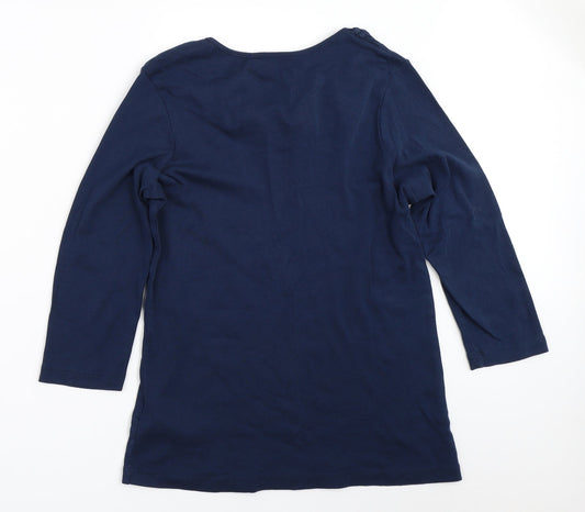 Julipa Womens Blue   Basic T-Shirt Size 14