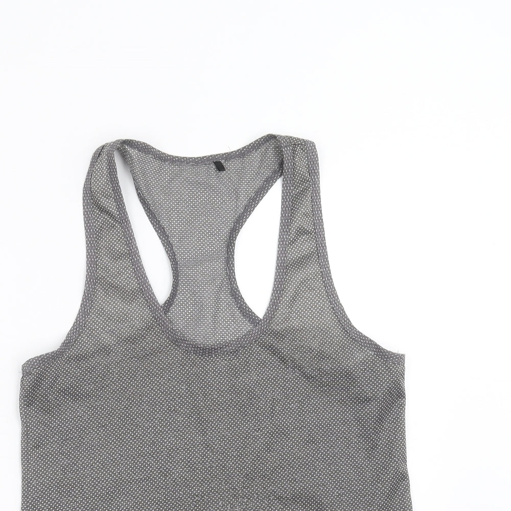 Primark Womens Grey   Basic Tank Size 8  - dotted pattern