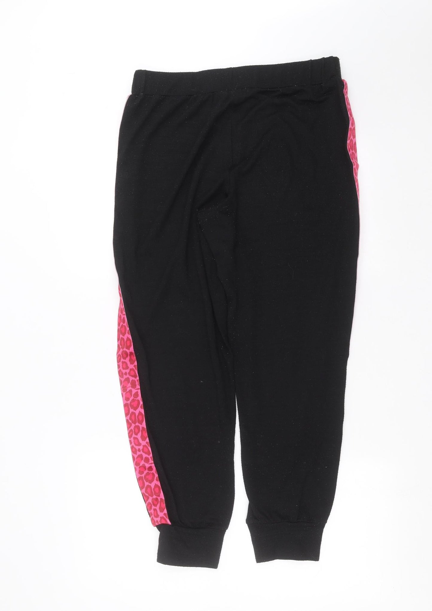 Studio Womens Black  Knit Jogger Trousers Size 12 L29 in - animal print detail