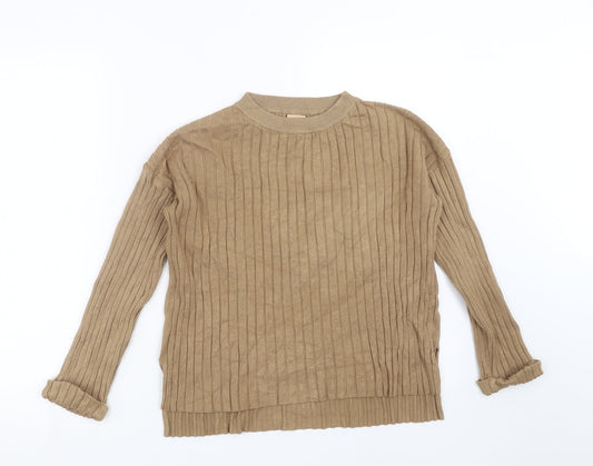 Zara Womens Beige Striped  Pullover Jumper Size 10