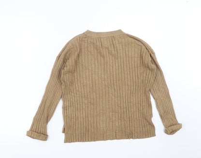 Zara Womens Beige Striped  Pullover Jumper Size 10