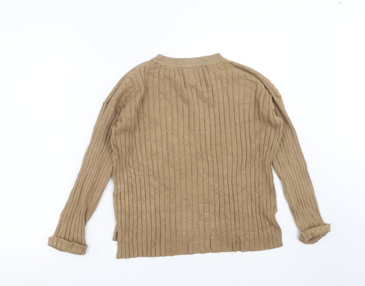 Zara Womens Beige Striped  Pullover Jumper Size 10