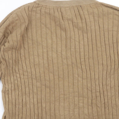 Zara Womens Beige Striped  Pullover Jumper Size 10