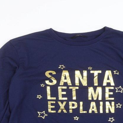 VERY MAN Mens Blue  Knit Pullover Jumper Size M  - santa let me explain