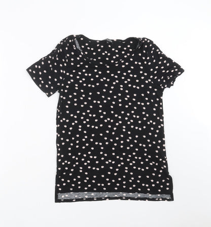 Womens UK Size 10 Debenhams Black Basic T-Shirt