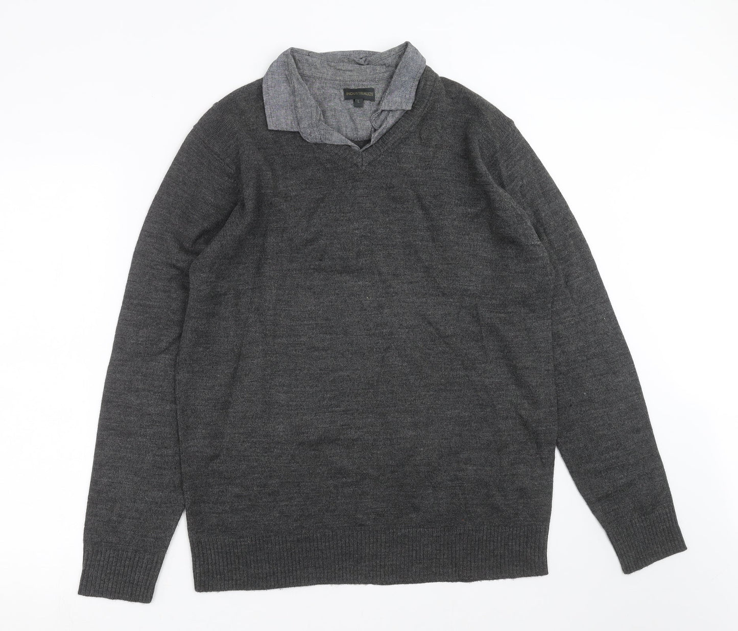 industrialize  Mens Grey  Knit Pullover Jumper Size L