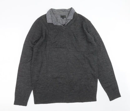 industrialize  Mens Grey  Knit Pullover Jumper Size L