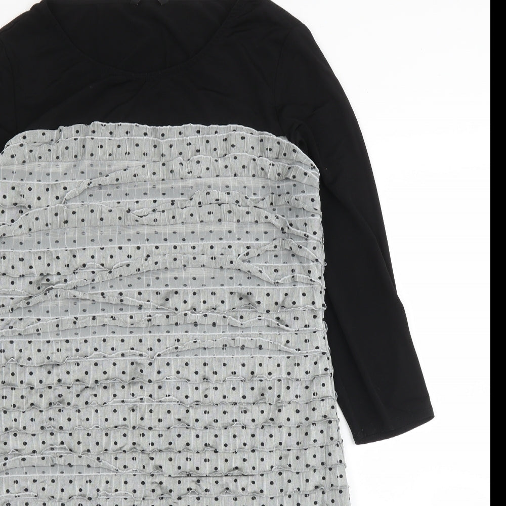M&Co Womens Grey Polka Dot  Shift  Size 18