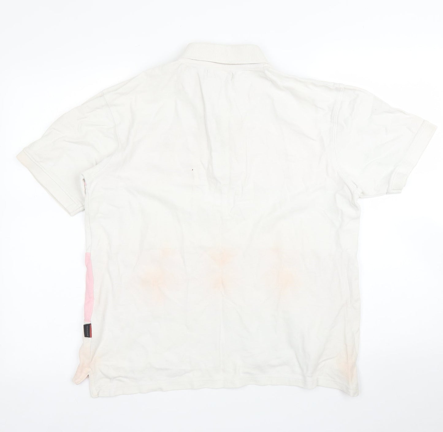 Piere Cardin Mens White Striped   Polo Size M