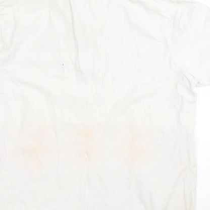 Piere Cardin Mens White Striped   Polo Size M