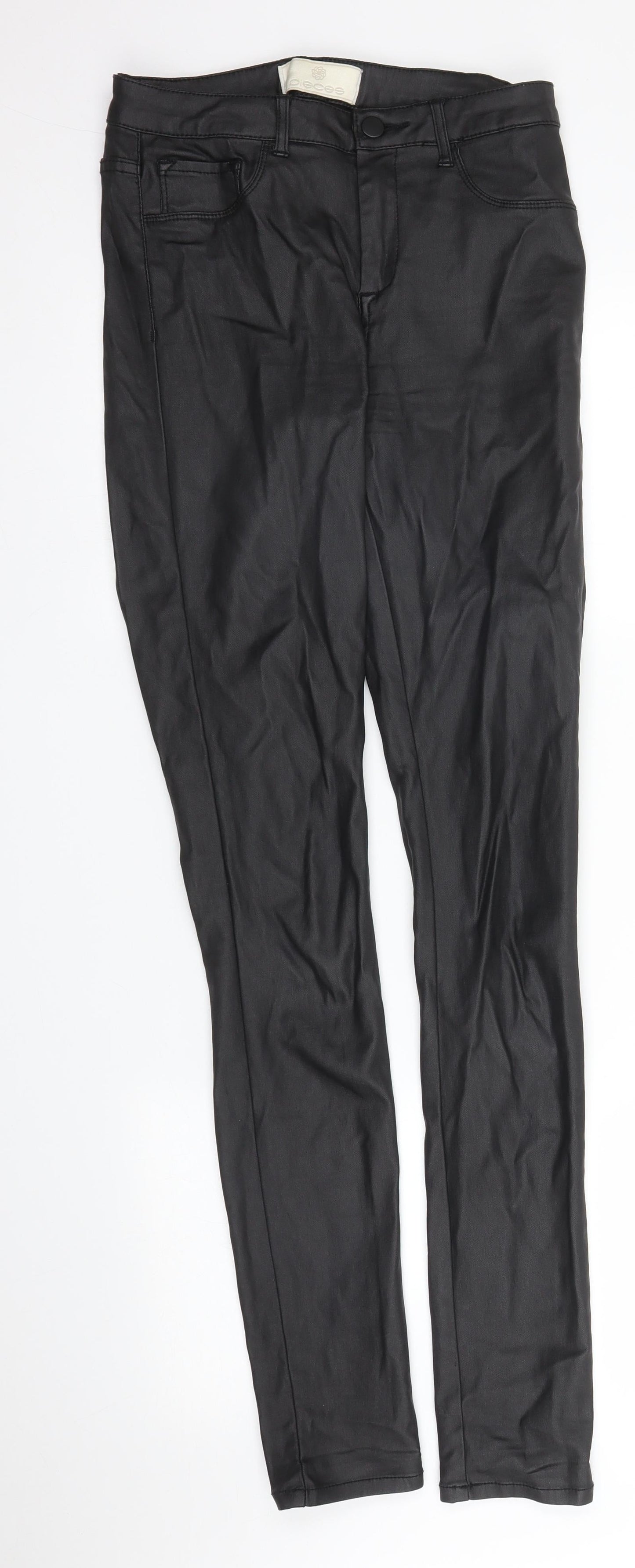 Womens UK Size 26 in Pieces Regular Fit Carrot Black Trousers