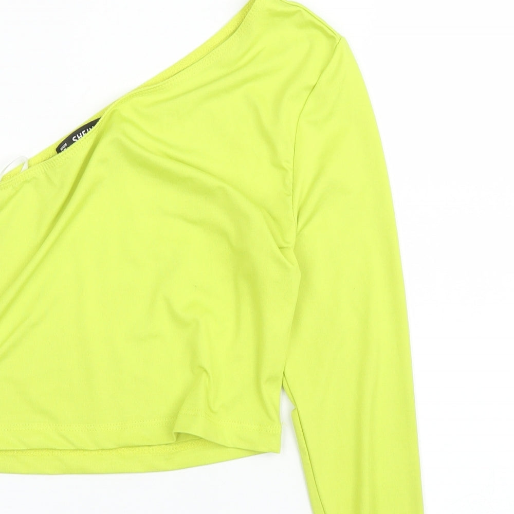 SheIn Womens Green   Cropped Blouse Size M