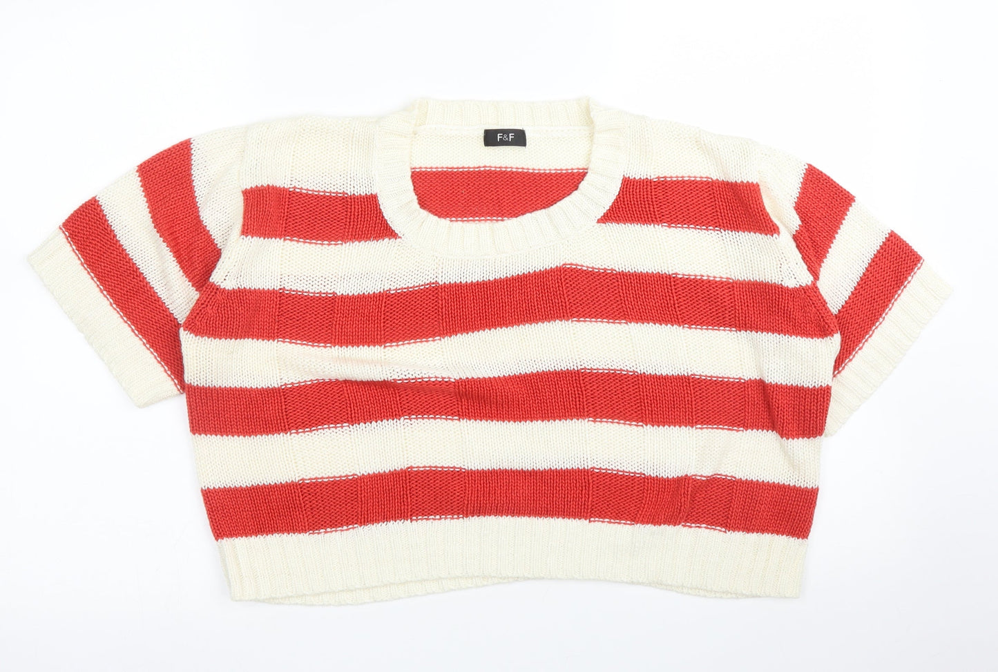 F&F Womens Red Striped  Pullover Jumper Size 14