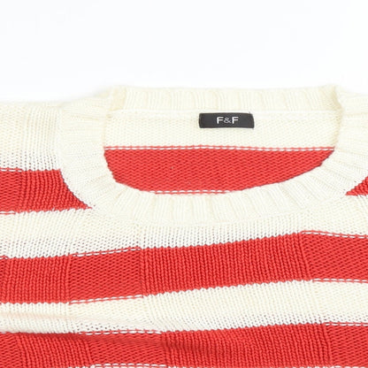 F&F Womens Red Striped  Pullover Jumper Size 14