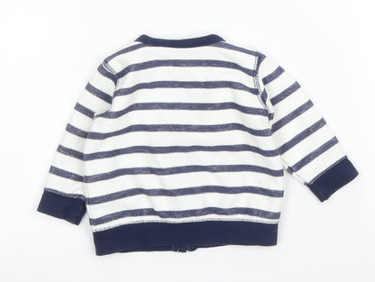 Matalan Baby Blue Striped  Full Zip Jumper Size 0-3 Months
