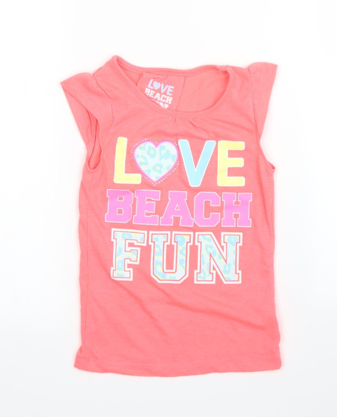 Primark Girls Pink   Basic T-Shirt Size 4 Years