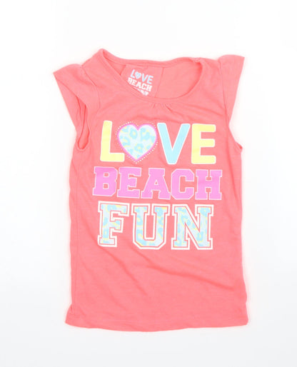 Primark Girls Pink   Basic T-Shirt Size 4 Years