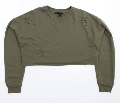 Womens UK Size S FOREVER 21 Green Pullover Sweatshirt