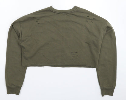 Womens UK Size S FOREVER 21 Green Pullover Sweatshirt