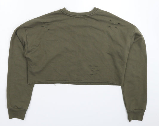 Womens UK Size S FOREVER 21 Green Pullover Sweatshirt