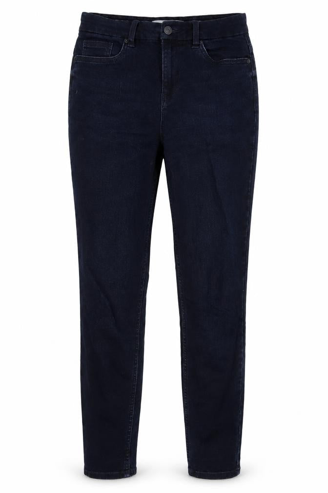 Front view of New Look women’s blue denim skinny jeans, size UK 8, 28-inch leg
