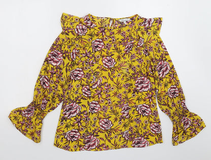 Womens UK Size 8 Peacocks Yellow Basic Blouse