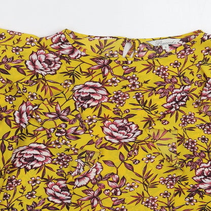 Womens UK Size 8 Peacocks Yellow Basic Blouse