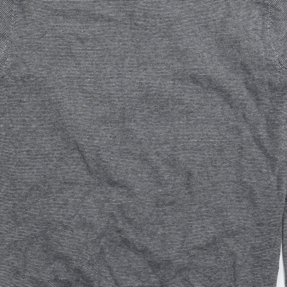 Red Herring Mens Grey Striped Knit Pullover Jumper Size M