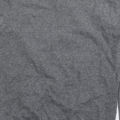 Red Herring Mens Grey Striped Knit Pullover Jumper Size M