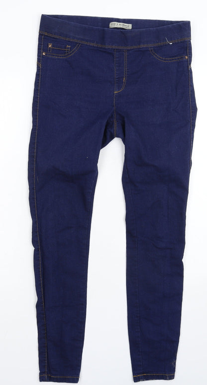 Denim & Co. Womens Blue  Denim Jegging Jeans Size 12 L26 in