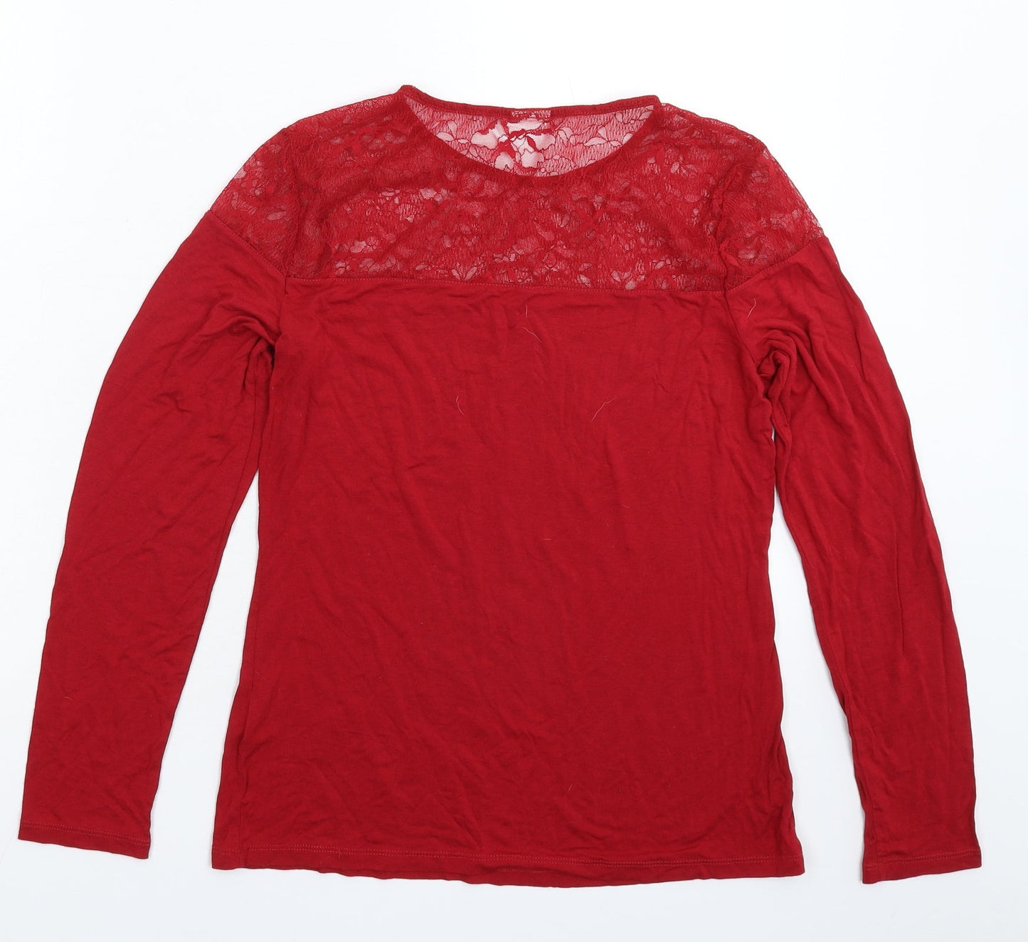 Womens UK Size M H&M Red Basic T-Shirt
