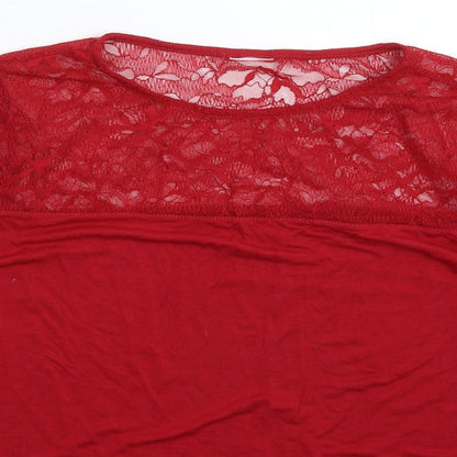 Womens UK Size M H&M Red Basic T-Shirt