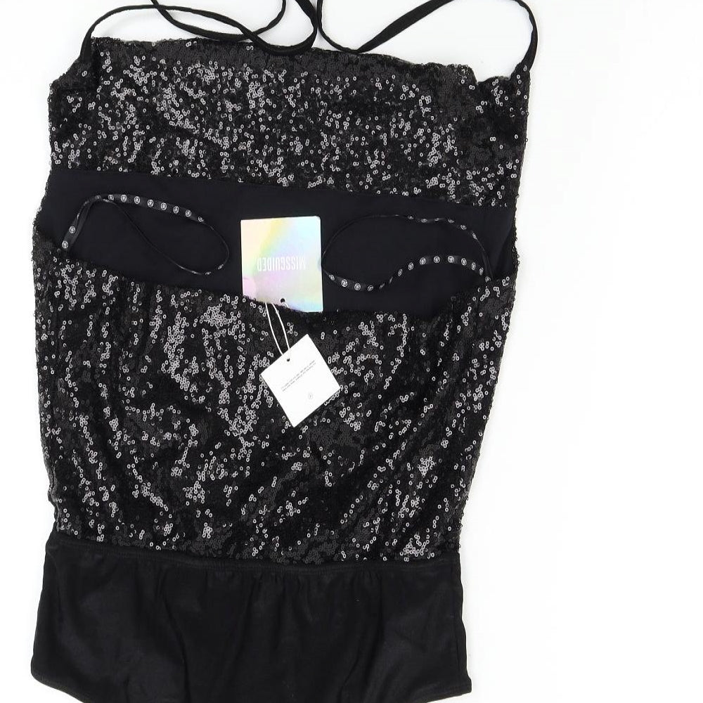 Missguided Womens Black   Bodysuit One-Piece Size 12