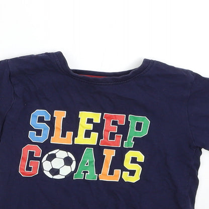 Jeff & Co Boys Blue Solid   Pyjama Top Size 2-3 Years  - Football Sleep Goals