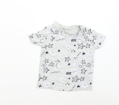 George Boys Grey   Basic T-Shirt Size 2-3 Years  - Stars