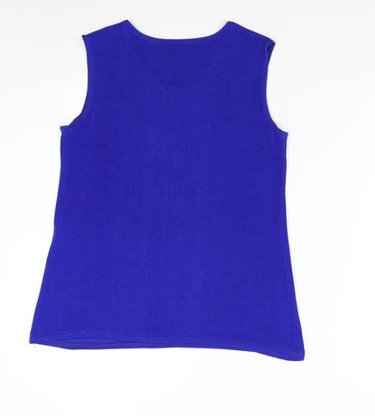Womens UK Size L Preworn Blue Basic T-Shirt