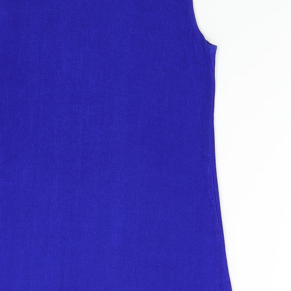 Womens UK Size L Preworn Blue Basic T-Shirt
