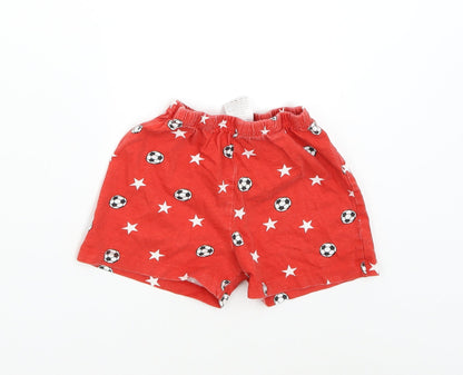 Jeff & Co Boys Red   Sweat Shorts Size 2-3 Years - Football