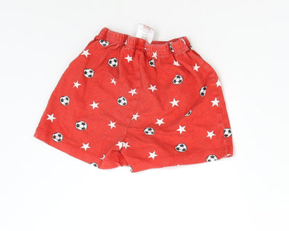 Jeff & Co Boys Red   Sweat Shorts Size 2-3 Years - Football