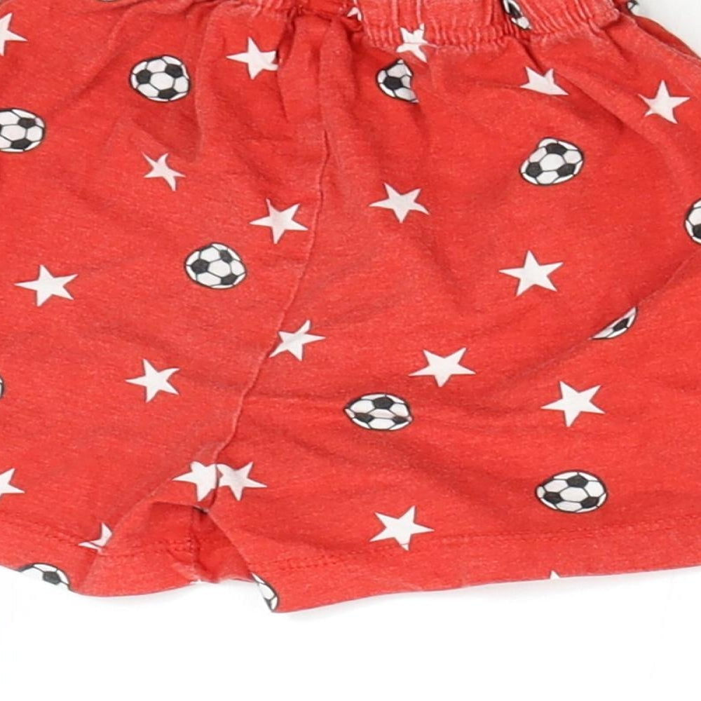 Jeff & Co Boys Red   Sweat Shorts Size 2-3 Years - Football