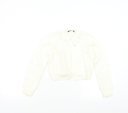 George Boys Ivory  Knit Cardigan Jumper Size 9-10 Years