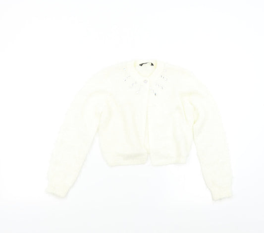 George Boys Ivory  Knit Cardigan Jumper Size 9-10 Years