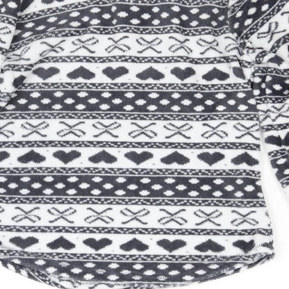 Primark Womens Multicoloured Geometric Fleece Top Pyjama Top Size 8