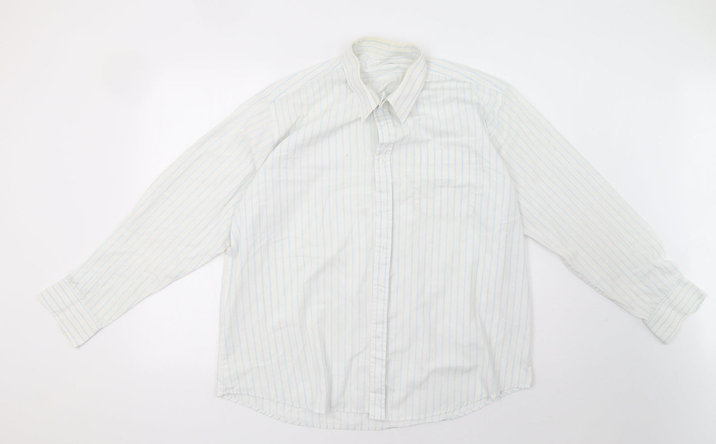 Preworn Mens White Striped   Polo Size 16.5