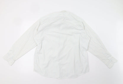 Preworn Mens White Striped   Polo Size 16.5